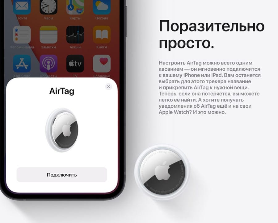 Трекер Apple AirTag (набор из 4 штук)